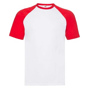 Fruit of the Loom, Baseball T, muška pamučna dvobojna  majica kratkih rukava, belo-zelena, XL