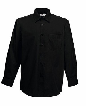 Fruit of the Loom, Poplin Shirt, muška košulja dugih rukava, crna, XL