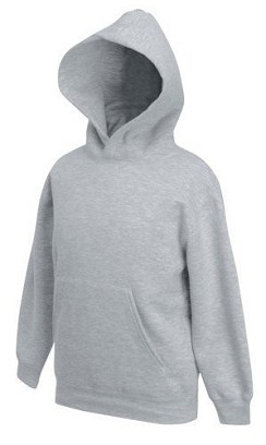 Fruit Of The Loom, Kids Premium Hooded Sweat, Hooded Sweatshirt, Ash Gray, 5-6