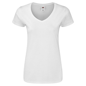Fruit of the Loom, LADIES ICONIC 150 V-NECK, pamučna majica sa V izrezom,bela boja