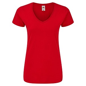 Fruit of the Loom, LADIES ICONIC 150 V-NECK, pamučna majica sa V izrezom crvena boja