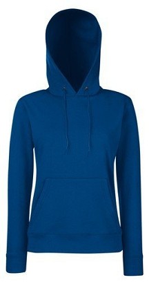 Fruit Of The Loom, Ladies Classic Hooded Sweat, duks sa kapuljačom za žene,teget , L
