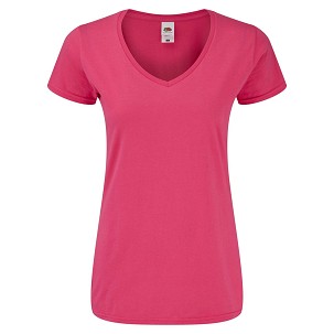 Fruit of the Loom, LADIES ICONIC 150 V-NECK, pamučna majica sa V izrezom fuksija boja