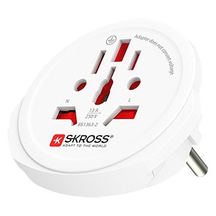 WORLD TO EUROPE, pojedinačni adapter, beli