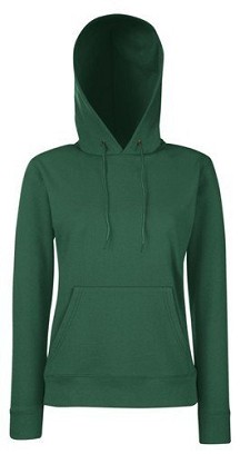 Fruit Of The Loom, Ladies Classic Hooded Sweat, duks sa kapuljačom za žene, šumsko zelena, M