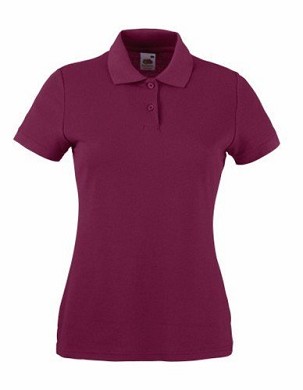 Fruit of the Loom, 65/35 Ladies Polo, women's polo shirt,  burgundy XS