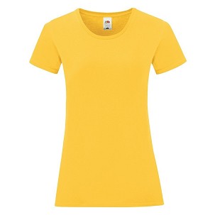 Fruit of the Loom, LADIES ICONIC 150T, ženska pamučna majica 150 gr, suncokret žuta, L