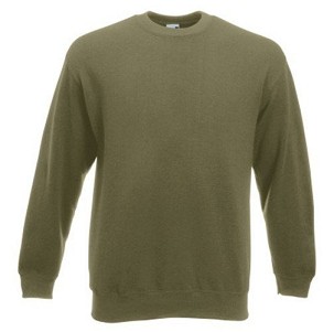 Fruit of the Loom, Premium Set-in Sweat, klasični premium muški duks, maslinasto zelena, 2XL