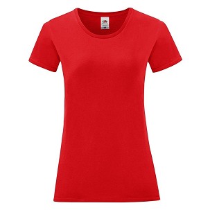 Fruit of the Loom, LADIES ICONIC 150T, ženska pamučna majica, crvena boja