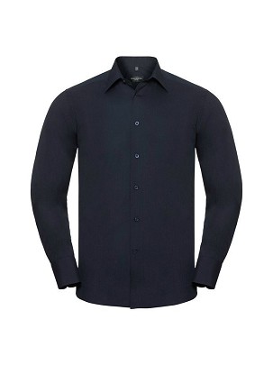 RUSSELL men's LS Po-Ct Tail Pop Shirt