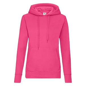 Fruit Of The Loom, Ladies Classic Hooded Sweat, Hoodie For Women, Fuchsia, S