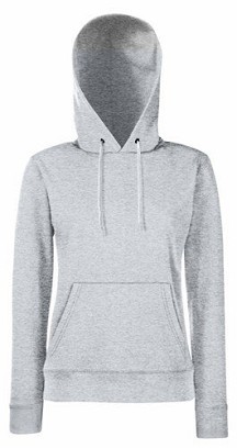 Fruit Of The Loom, Ladies Classic Hooded Sweat, duks sa kapuljačom za žene, pepeljasto siva, 2XL