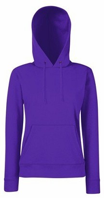 Fruit Of The Loom, Ladies Classic Hooded Sweat, duks sa kapuljačom za žene, ljubičasta, S
