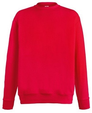Fruit of the Loom, Lightweight Set-in Sweat, klasični lagani muški duks, crvena, XL