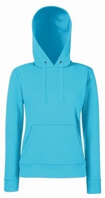 Fruit Of The Loom, Ladies Classic Hooded Sweat, Women's Hoodie, Azure Blue, L