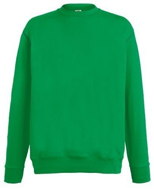 Fruit of the Loom, Lightweight Set-in Sweat, klasični lagani muški duks,kelly zelena , XL