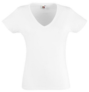 Fruit of the Loom, Ladies Valueweight V-Neck T, ženska majica kratkih rukava na V izrez, bela, L