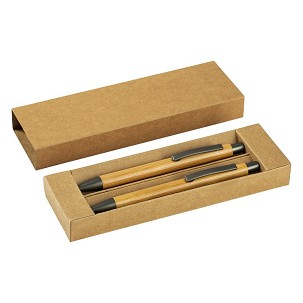 BAMBOO, drvena hemijska i tehnička olovka u setu, bež