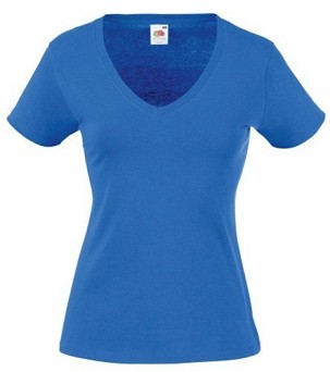 Fruit of the Loom, Ladies Valueweight V-Neck T, ženska majica kratkih rukava na V izrez, royal plava ,2XL