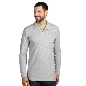 AZZURRO II LSL, long sleeved polo shirt, 180 g/m2, ash