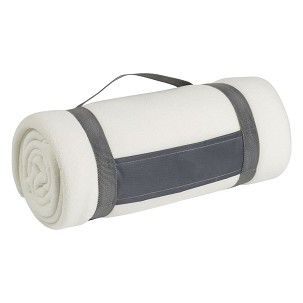 BLANKET, ćebence od brušenog flisa, belo