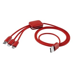 ODON 3IN1, usb charging cable 3 in 1, red