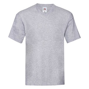 Fruit of the Loom, Original V-neck T, Men's V-neck T-shirt, Ash Gray, S