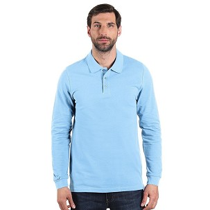 AZZURRO II LSL, long sleeved polo shirt, 180 g/m2, sky blue