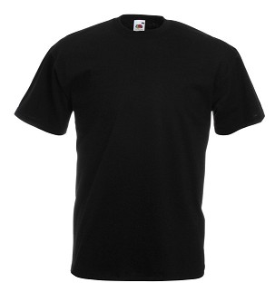 Fruit of the Loom, Valueweight, men's cotton T-shirt, black, 2XL