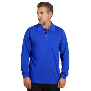 AZZURRO II LSL, long sleeved polo shirt, 180 g/m2, royal blue
