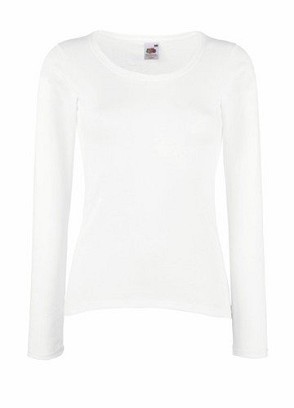 Fruit of the Loom, Ladies Valueweight Long sleeve T, ženska majica dugih rukava,Bela ,S