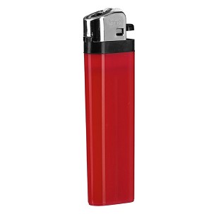 DOMINO, flint lighter, disposable, red