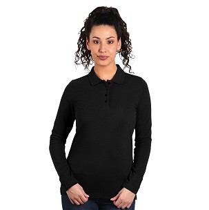 SUNNY LSL, ženska pamučna polo majica dugih rukava, 180 g/m2, crna