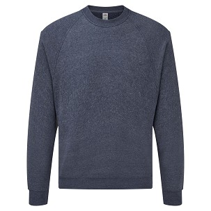 Fruit of the Loom, CLASSIC RAGLAN SWEAT, klasični duks, retro melirana teget