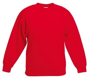 Fruit Of The Loom, Kids Classic Set-in Sweat, duks za decu, crvena, 14-15