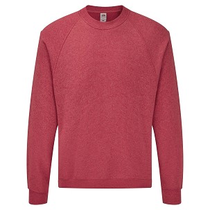 Fruit of the Loom, CLASSIC RAGLAN SWEAT, klasični duks, retro melirana burgundi