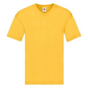 Fruit of the Loom, Original V-neck T, Men's V-neck T-shirt, Sunflower Yellow, XL