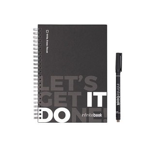 STARTER KIT INFINITEBOOK. Set „Infinitebook“ sa tvrdim povezom, setom za čišćenje, markerom i držačem za hemijsku olovku