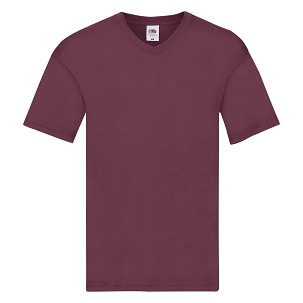 Fruit of the Loom, Original V-neck T, Men's V-neck T-shirt, Burgundy, XL