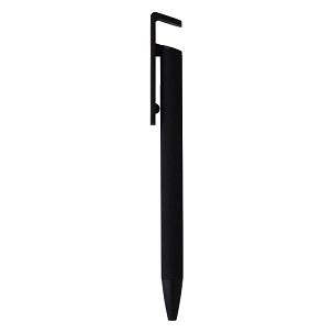 HALTER METAL, metal ball pen with mobile phone holder, black