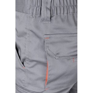 VL FIDES. Two-tone, multi-pocket stretch trousers (240g/m²), in cotton (46%), EME (38%) and polyester (16%)