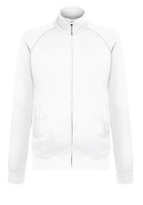Fruit of the Loom, Lightweight Sweat Jacket, lagani duks sa cibzarom,bela , M