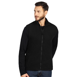 GLECHER VEST, prsluk od brušenog flisa, crni