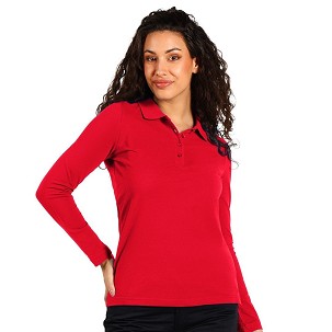 SUNNY LSL, women's long sleeve polo shirt, 180 g/m2, red