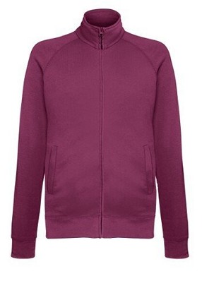 Fruit of the Loom, Lightweight Sweat Jacket, Lightweight Sweat Jacket, Burgundy, M