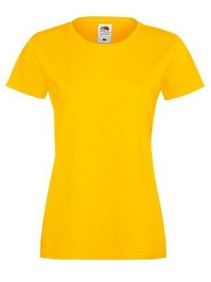 Fruit of the Loom, Ladies Sofspun, women's T-shirt, sunflower yellow, M