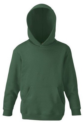 Fruit Of The Loom, Kids Classic Hooded Sweat, Hooded Kids Hoodie, Forest Green, 9-11
