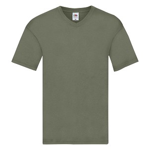 Fruit of the Loom, Original V-neck T, Men's V-neck T-shirt, olive green, 3XL