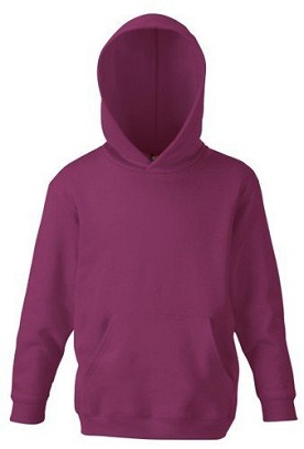 Fruit Of The Loom, Kids Classic Hooded Sweat, duks za decu sa kapuljačom, burgundi, 9-11