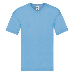 Fruit of the Loom, Original V-neck T, Men's V-neck T-shirt, Sky Blue, 3XL